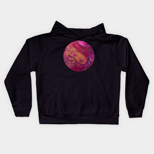 Pink Passion / Acrylic Pouring Kids Hoodie by nathalieaynie